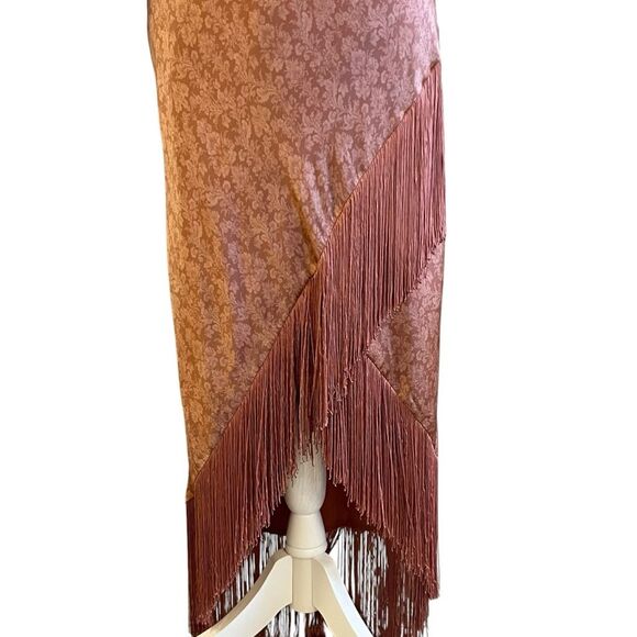 Cami NYC Womens Floral Silk Slip Dress Size M Fringe Gatsby Wedding Party Glam - Picture 3 of 11